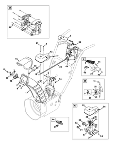 Chute 4-Way Extended Diagram and Parts List for 2X524WE (31AM63TR710-31AM63TR756)(2013) Cub Cadet Snow Blower